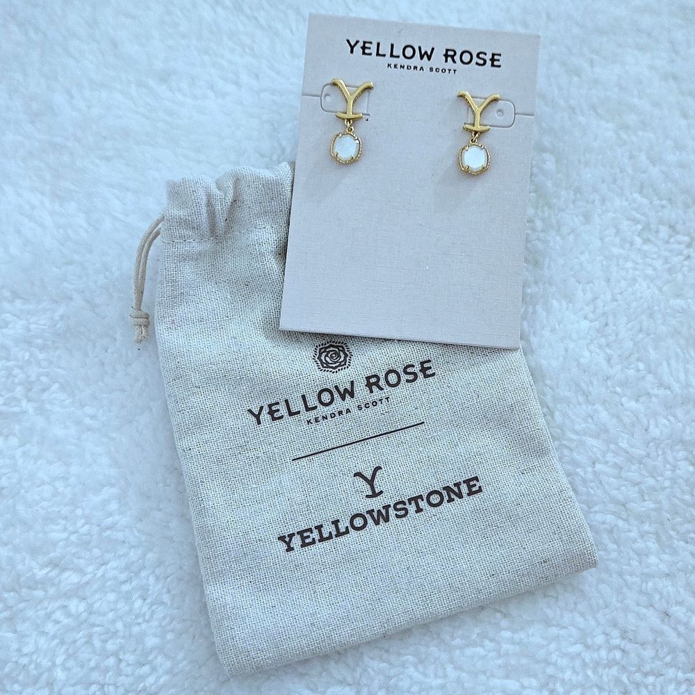 Yellow💛 Rose🌹 By Kendra Scott x Yellowstone🐂 "Dutton" Drop Earrings - NWT